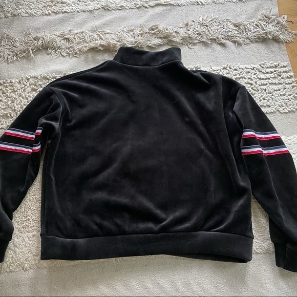 Half placket Zip Up Velvet Sweatshirt -  S - Picture 7 of 14
